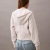 Fleece-Hoodie mit Reißverschluss und Monogram Fleece-Hoodie mit Reißverschluss und Monogram
