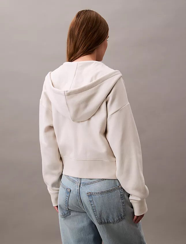 Fleece-Hoodie mit Reißverschluss und Monogram Fleece-Hoodie mit Reißverschluss und Monogram