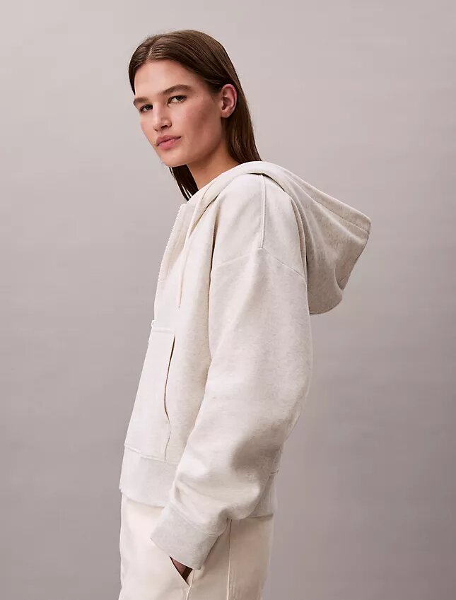 Fleece-Hoodie mit Reißverschluss und Monogram Fleece-Hoodie mit Reißverschluss und Monogram
