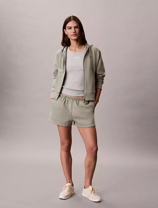 Fleece-Hoodie mit Reißverschluss und Monogram Fleece-Hoodie mit Reißverschluss und Monogram