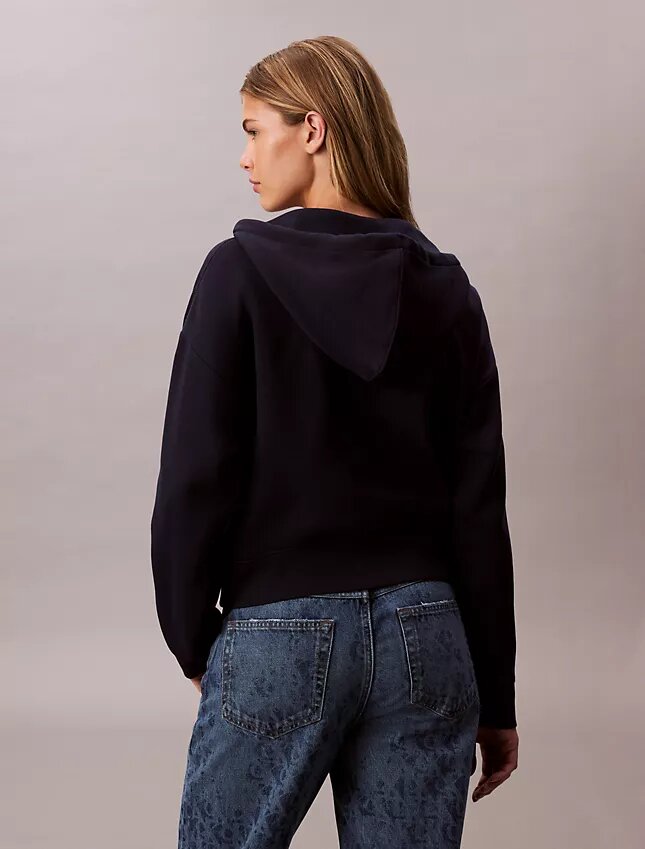 Fleece-Hoodie mit Reißverschluss und Monogram Fleece-Hoodie mit Reißverschluss und Monogram