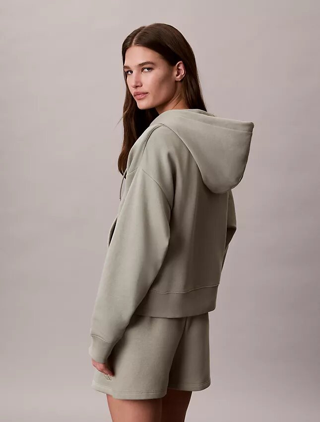 Fleece-Hoodie mit Reißverschluss und Monogram Fleece-Hoodie mit Reißverschluss und Monogram