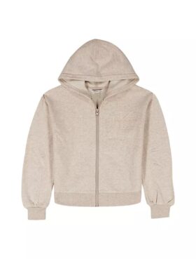 Fleece-Kapuzenpullover mit Reißverschluss für Mädchen