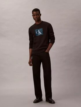 Fleece-Sweatshirt mit Monogram-Grafik