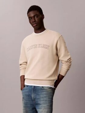 Fleece-Sweatshirt mit Varsity-Logo-Grafik
