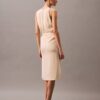Fließendes Midi-Wickelkleid mit Streifenmuster