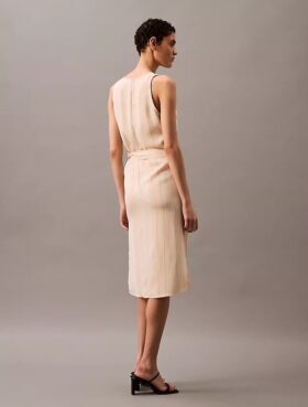 Fließendes Midi-Wickelkleid mit Streifenmuster