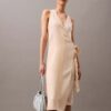 Fließendes Midi-Wickelkleid mit Streifenmuster
