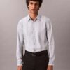 Garnfarbene Streifen Supima Stretch Slim-Shirt