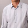 Garnfarbene Streifen Supima Stretch Slim-Shirt