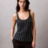 Gehäkeltes Baumwoll-Tanktop mit Perlenverzierung