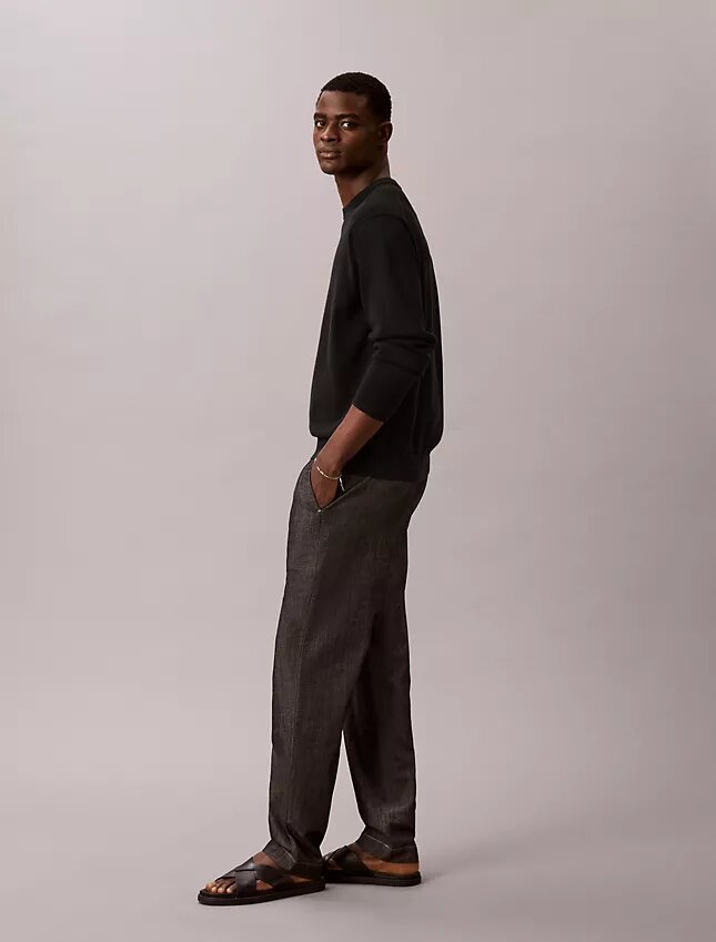 Gerade Chambray-Hose zum Hineinschlüpfen Gerade Chambray-Hose zum Hineinschlüpfen