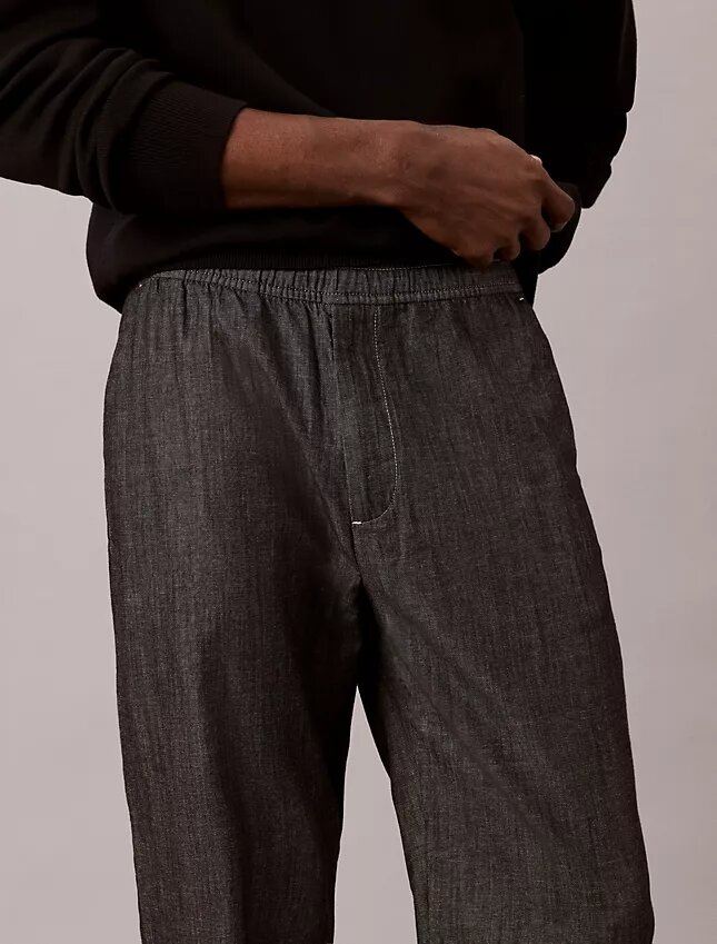 Gerade Chambray-Hose zum Hineinschlüpfen Gerade Chambray-Hose zum Hineinschlüpfen