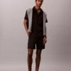 Gerade Seersucker-Shorts mit Gummizug, 18 cm