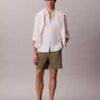 Gerade Seersucker-Shorts mit Gummizug, 18 cm