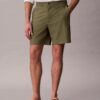 Gerade Seersucker-Shorts mit Gummizug, 18 cm