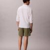 Gerade Seersucker-Shorts mit Gummizug, 18 cm