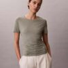 Gerafftes, schmal geschnittenes T-Shirt