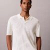 Geripptes Sweater-Poloshirt Geripptes Sweater-Poloshirt