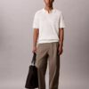 Geripptes Sweater-Poloshirt Geripptes Sweater-Poloshirt