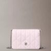 Gesteppte Mini-Kettenhandtasche mit Emblem-Logo Gesteppte Mini-Kettenhandtasche mit Emblem-Logo