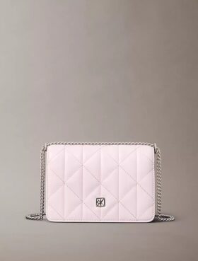 Gesteppte Mini-Kettenhandtasche mit Emblem-Logo