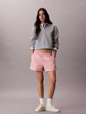 Gestreifte Shorts aus Baumwollpopeline