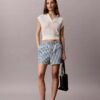 Gestreifte Shorts aus Baumwollpopeline Gestreifte Shorts aus Baumwollpopeline