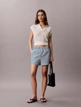 Gestreifte Shorts aus Baumwollpopeline
