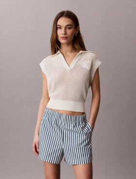 Gestreifte Shorts aus Baumwollpopeline