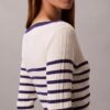 Gestreiftes, langärmeliges Minikleid mit Rippmuster
