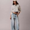 Gestreiftes Monogram-Frottee-Cropped-Oberteil