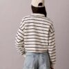 Gestreiftes Monogram-Frottee-Cropped-Oberteil