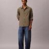 Gewaschenes Popeline-Hemd mit lockerer Passform und Button-Down-Kragen