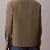 Gewaschenes Popeline-Hemd mit lockerer Passform und Button-Down-Kragen