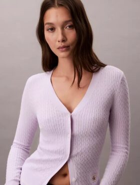Gewebter Monologo-Zopfmuster-Cardigan