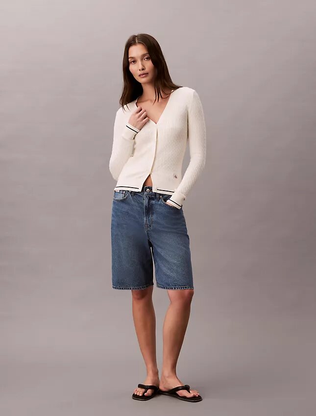 Gewebter Monologo-Zopfmuster-Cardigan Gewebter Monologo-Zopfmuster-Cardigan