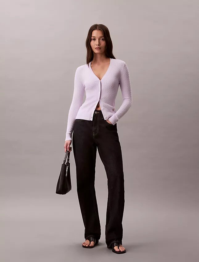 Gewebter Monologo-Zopfmuster-Cardigan Gewebter Monologo-Zopfmuster-Cardigan