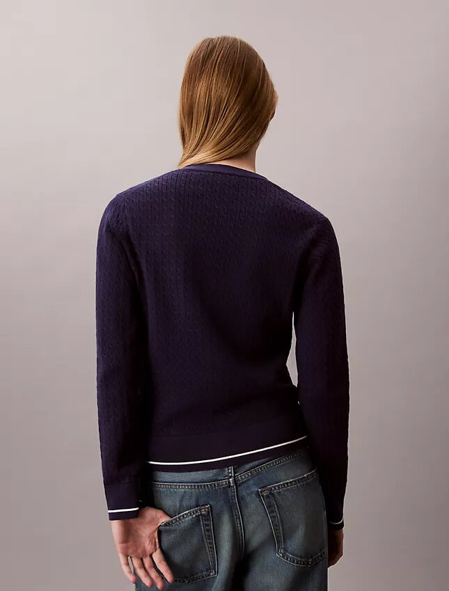 Gewebter Monologo-Zopfmuster-Cardigan Gewebter Monologo-Zopfmuster-Cardigan