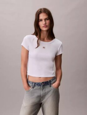 Gewebtes Monologo Slim T-Shirt
