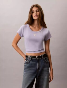 Gewebtes Monologo Slim T-Shirt