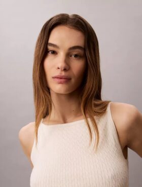 Gewebtes Monologo-Zopfmuster-Tanktop