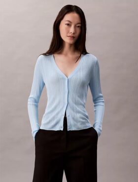 Glatter, melierter Strickcardigan