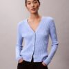 Glatter, melierter Strickcardigan