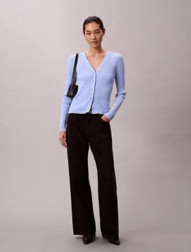 Glatter, melierter Strickcardigan
