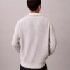 Glatter Polo-Pullover aus Baumwolle mit Waffelmuster