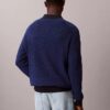 Glatter Polo-Pullover aus Baumwolle mit Waffelmuster