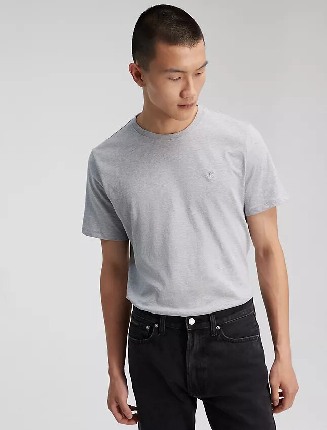 Glattes Baumwoll-T-Shirt mit Monogram Glattes Baumwoll-T-Shirt mit Monogram