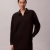 Glattes Mini-Polo-Sweatshirt-Kleid Glattes Mini-Polo-Sweatshirt-Kleid