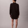 Glattes Mini-Polo-Sweatshirt-Kleid Glattes Mini-Polo-Sweatshirt-Kleid